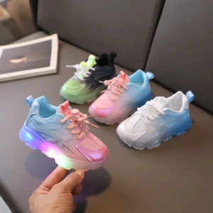 Kids Led Light up Sneakers Cartoon Gradient Mes…