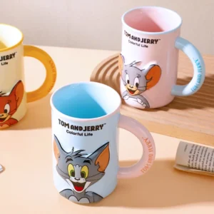 Tom and Jerry Cartoon Ceramic Mug with Embossed…