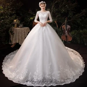 Wedding Dress Ball Gown Luxury Bridal White Dre…
