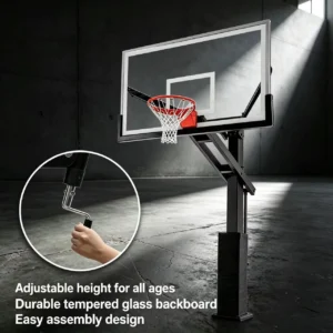Height Adjustable In-ground Basketball Hoop,  G…