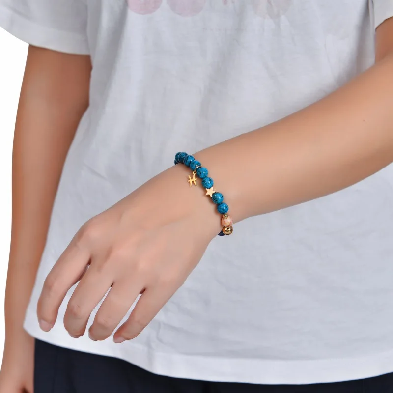Popular Blue 12 Zodiac Signs Bracelets Made of Natural St… – Image 3